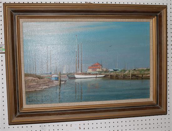 Kenneth Denton , oil The Yacht Club, Walton on the Naze(-)